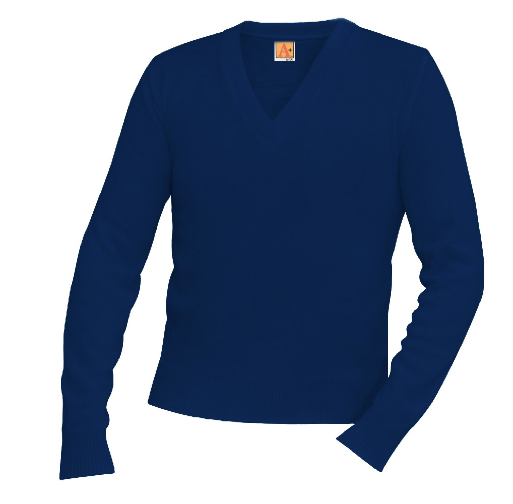 Sweater V-Neck Navy – Size Youth XXS – XL