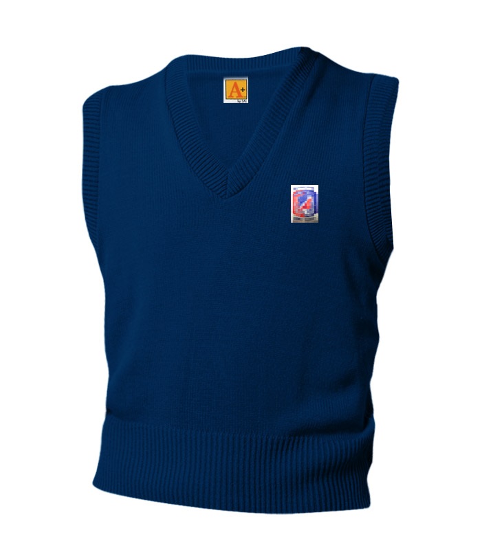 Sweater Vest Navy, EMB-ARC – Size Youth XXS – XL